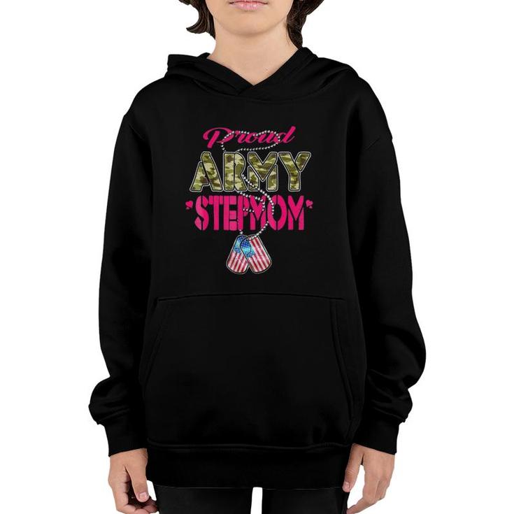 Proud Army Stepmom  Military Family S Mother Gifts Youth Hoodie