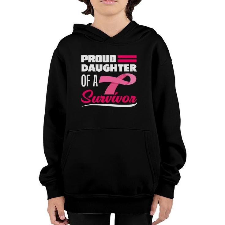 Proud Daughter Of A Survivor Mom Breast Cancer Awareness Youth Hoodie