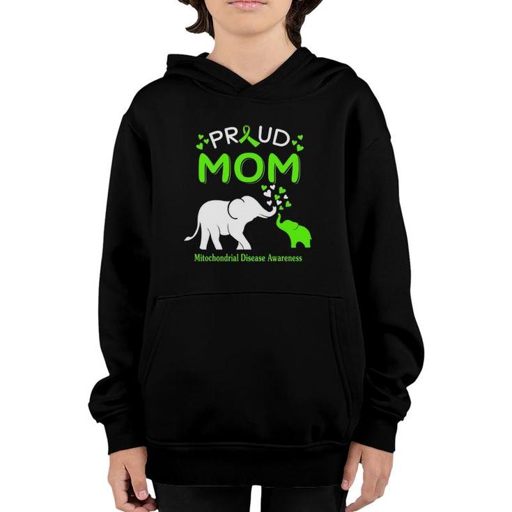 Proud Elephant Mom Mitochondrial Disease Awareness Youth Hoodie