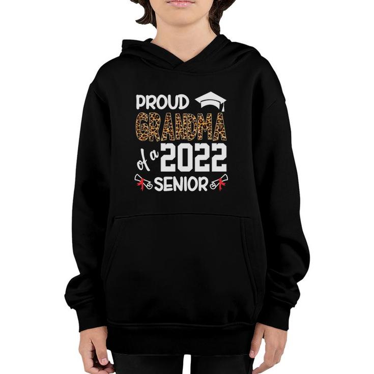 Proud Grandma Of A Class Of 2022 Senior Leopard Gift Youth Hoodie