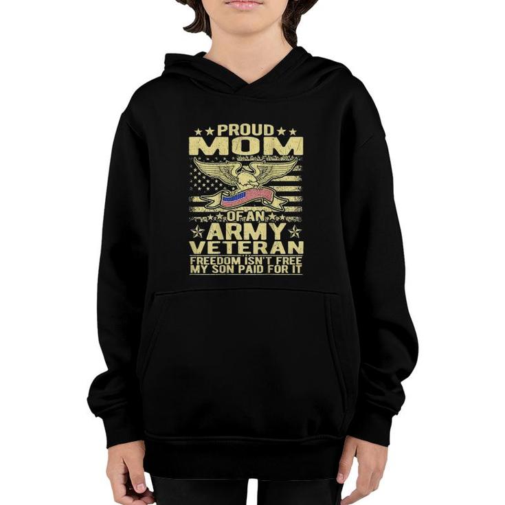 Proud Mom Of An Army Veteran - Us Flag Military Mother Gifts Youth Hoodie