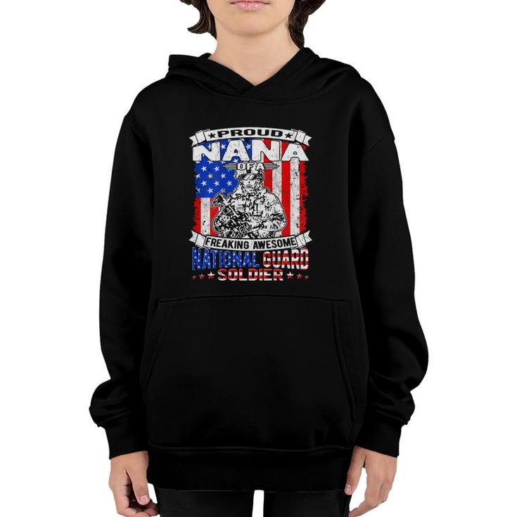 Proud Nana Of A National Guard Soldier Army Grandmother Youth Hoodie