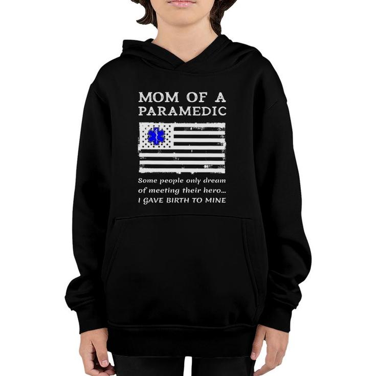 Proud Paramedic Mom Mother Usa American Flag Medical Symbol Youth Hoodie