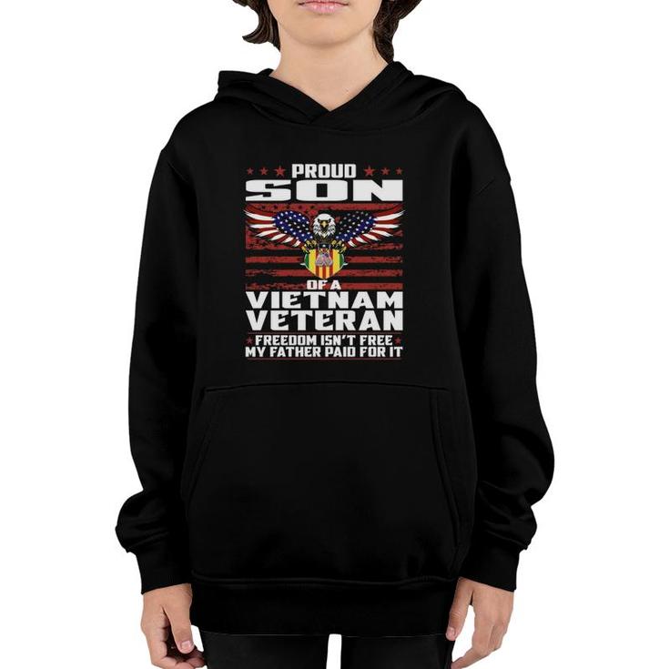 Proud Son Of A Vietnam Veteran Ribbon Military Family Gift  Youth Hoodie