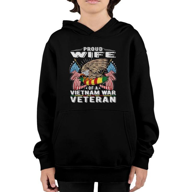 Proud Wife Of Vietnam War Veteran Military Vet's Spouse Gift  Youth Hoodie