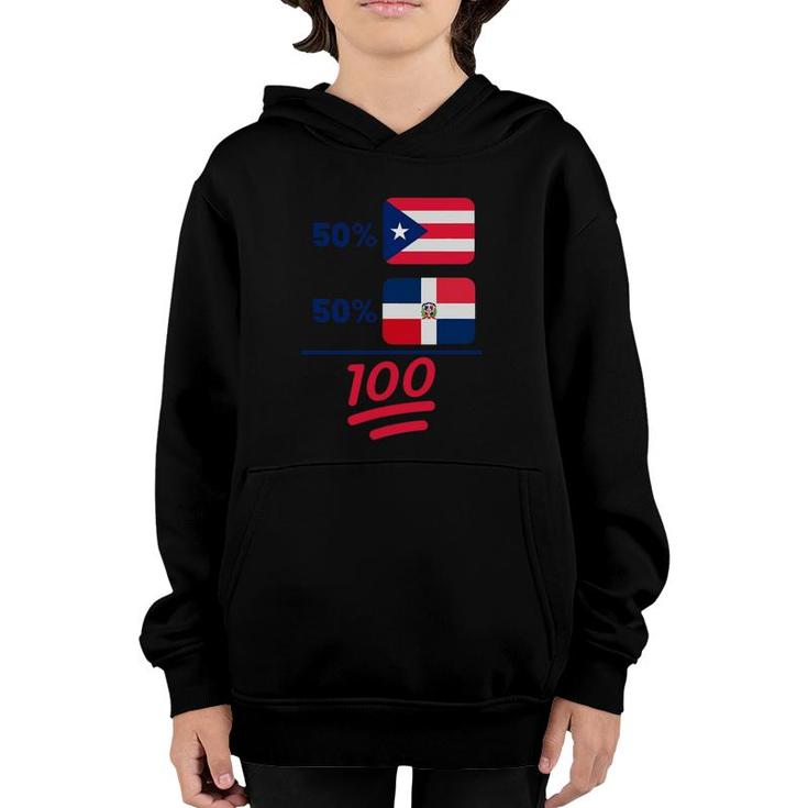Puerto Rican Plus Dominican Heritage Nationality Flag Youth Hoodie