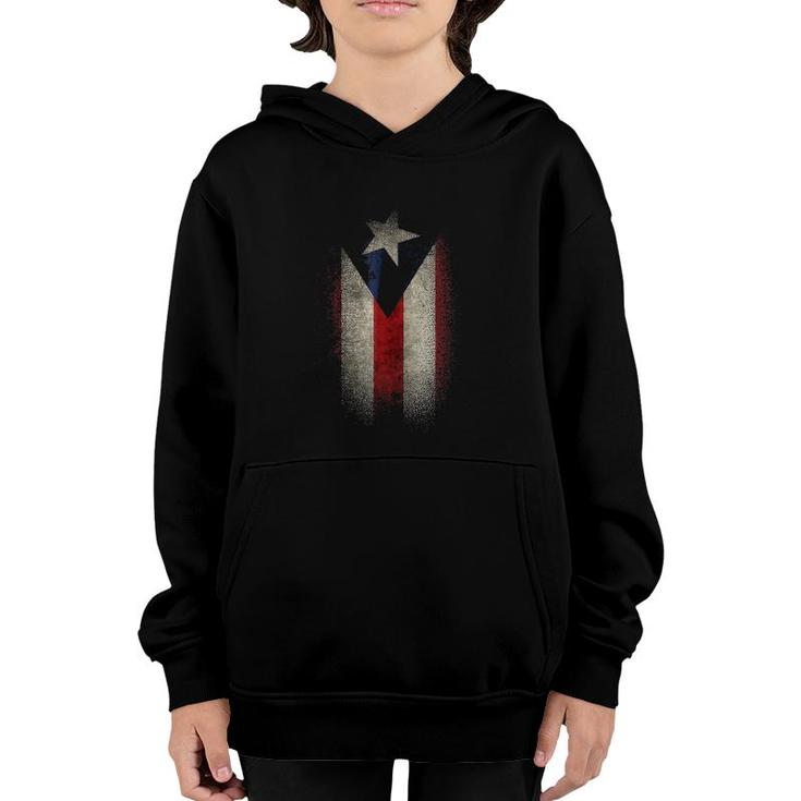 Puerto Rico Faded Flag Youth Hoodie