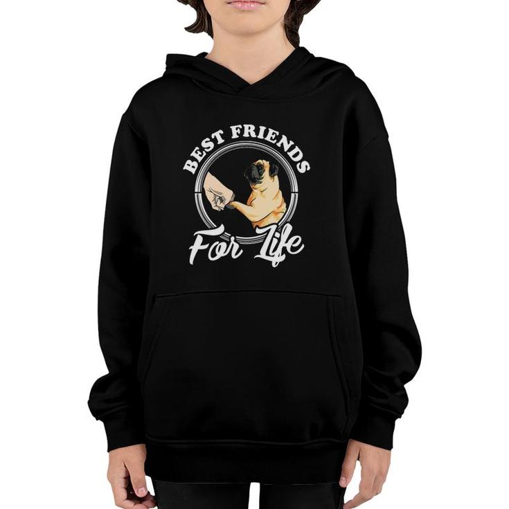 Pug Dog Lover Design Best Friends For Life Funny Pug Youth Hoodie