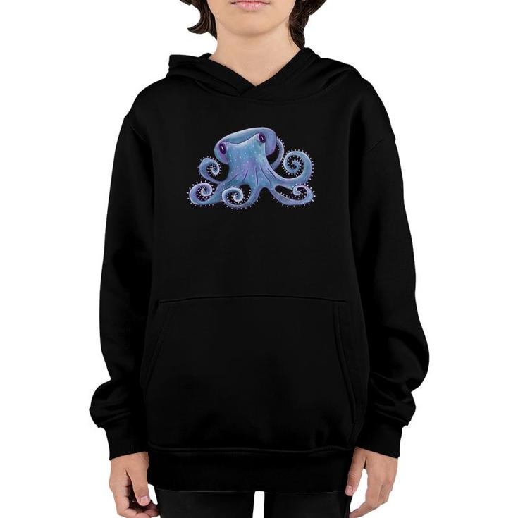 Purple Octopus Colorful Ocean Sea Creature Marine Animal Youth Hoodie