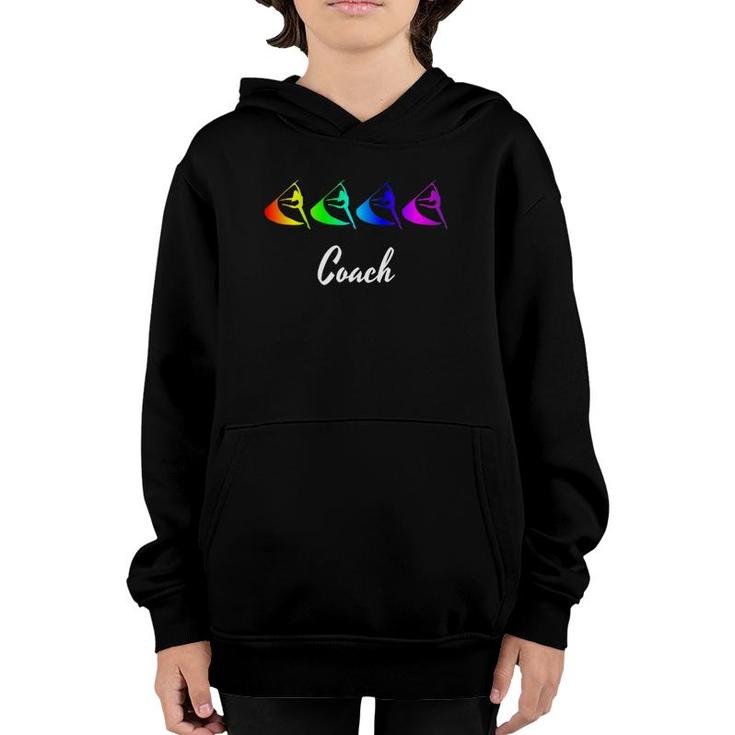 Rainbow Color Guard Coach Flag Graphic Youth Hoodie