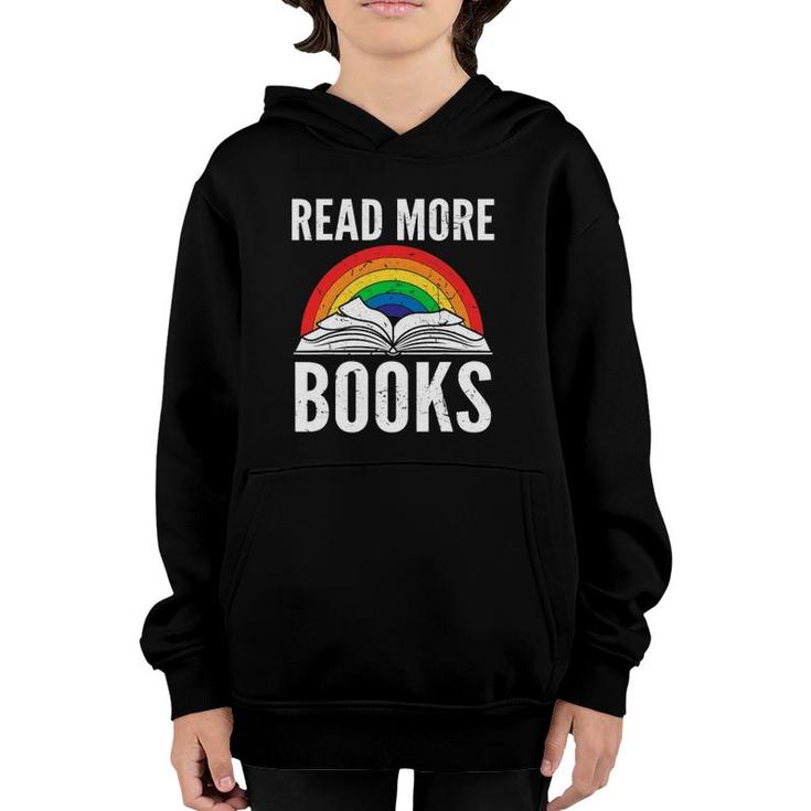 Read More Books Reading Vintage Retro Rainbow Youth Hoodie
