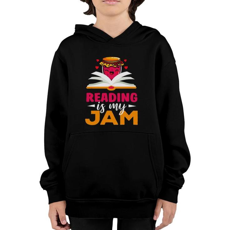 Reading Is My Jam Funny I Love To Read Books Teacher Gift Youth Hoodie