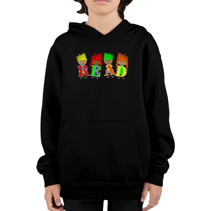 Reading Teacher Read Books Crazy Hair For Crazy Hair Day Youth Hoodie