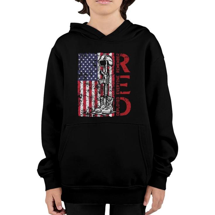 Red Friday Military Remember Everyone Deployed Us Army Retro  Youth Hoodie