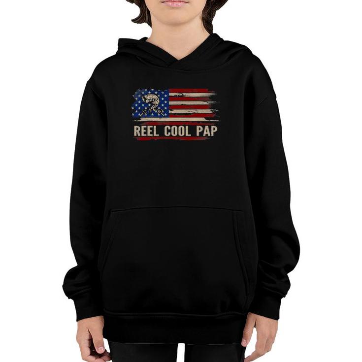 Reel Cool Pap American Usa Flag Funny Fishing Fish Gift Youth Hoodie