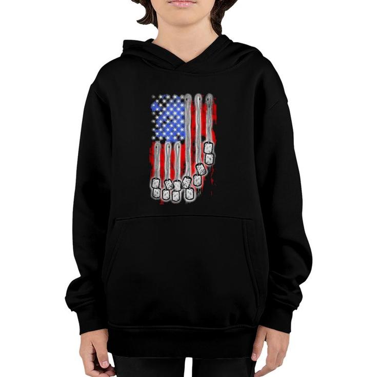Remember America's Heroes Dog Tag Youth Hoodie