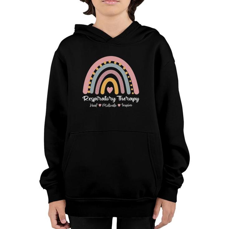 Respiratory Therapy Rt Care Week Rainbow Cute Rrt Youth Hoodie