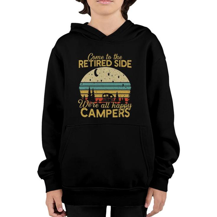 Retired Side We're Happy Campers Retirement Camping Lover Youth Hoodie