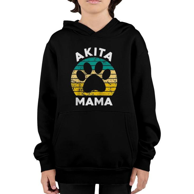 Retro Akita Mama Gift Akita Dog Owner Mother Pet Mama Raglan Baseball Tee Youth Hoodie