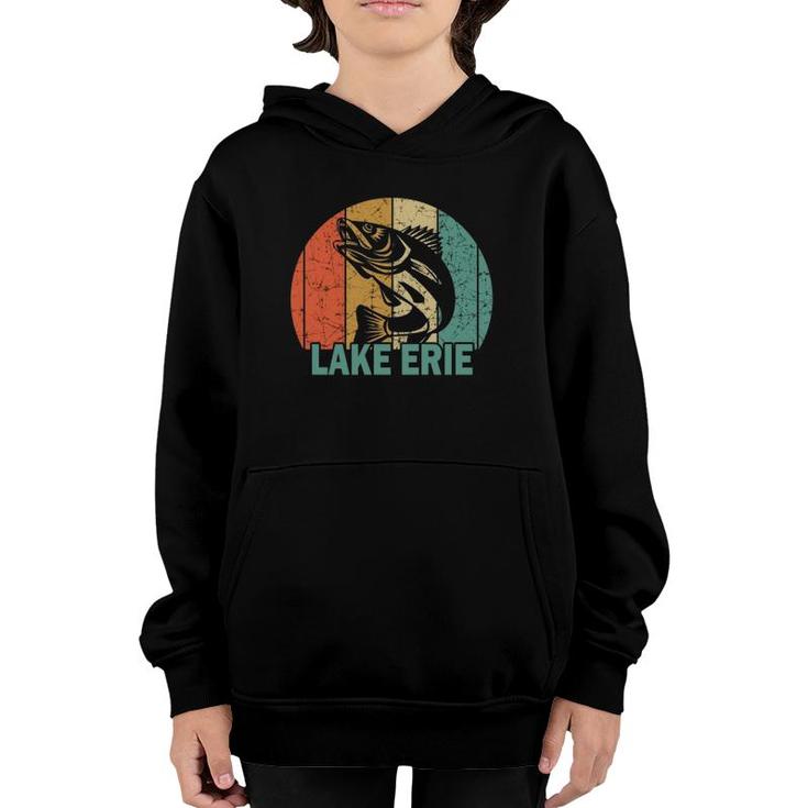 Retro Lake Erie Walleye Fishing Souvenir Youth Hoodie