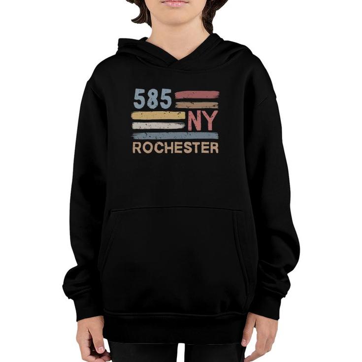 Retro Rochester Area Code 585 Residents State New York  Youth Hoodie