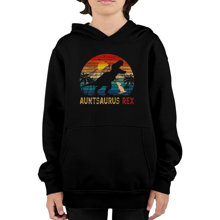 Retro Vintage Auntsaurus Rex Gifts Family Mother's Day Youth Hoodie