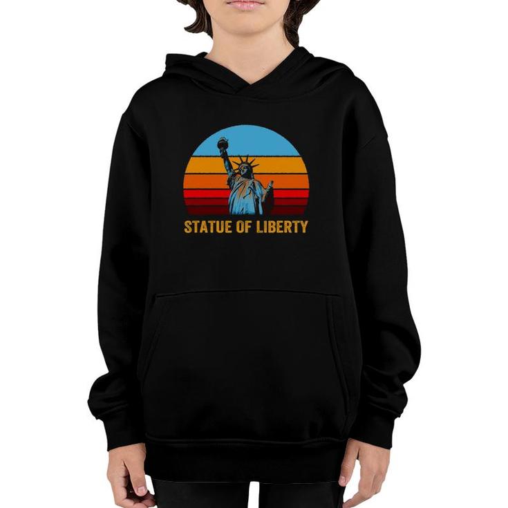 Retro Vintage Style Sunset Statue Of Liberty Youth Hoodie