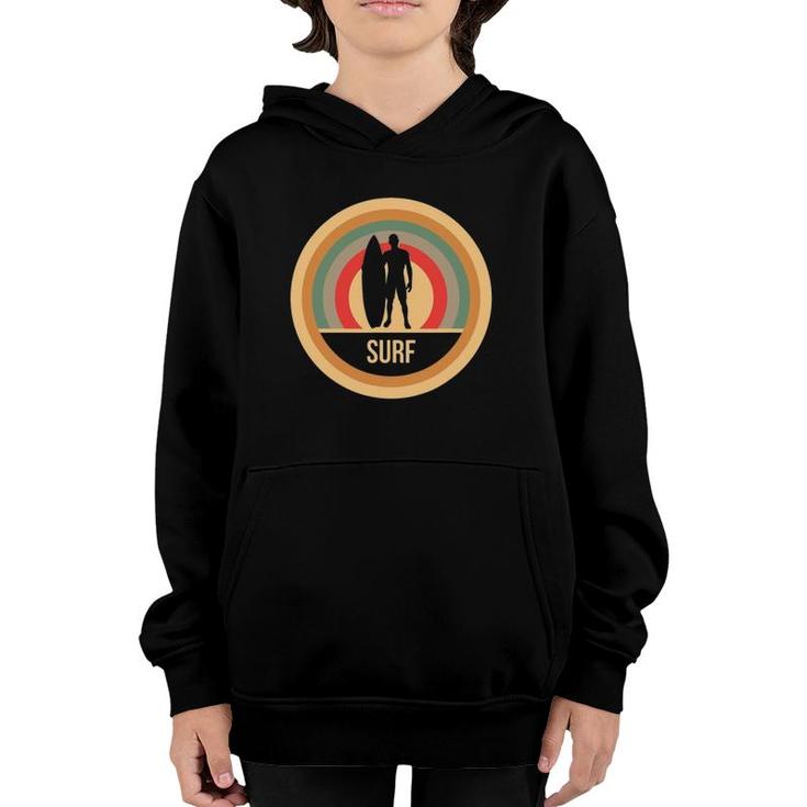 Retro Vintage Surf Gift For Surfers Youth Hoodie