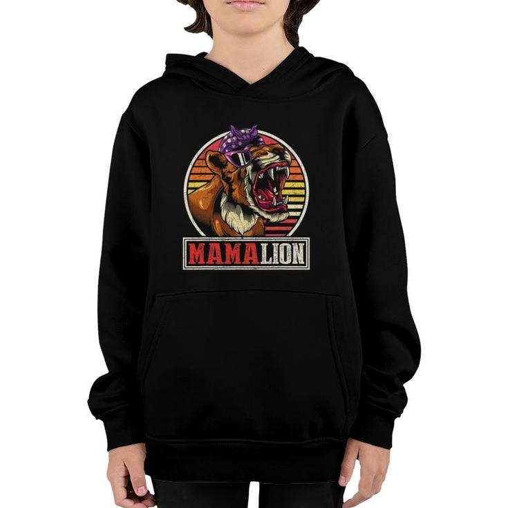 Retro Zoo Keeper Mommy Gift Jungle Animal Family Mama Lion Youth Hoodie
