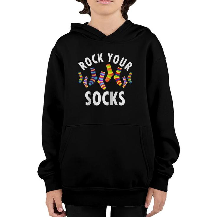 Rock Your Socks Awareness  World Down Syndrome Day Raglan Baseball Tee Youth Hoodie