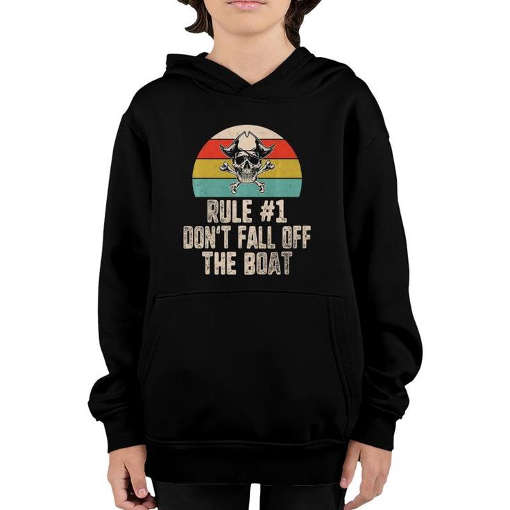 Rule 1 Don't Fall Off Boat Pirate Skull Tampa Gasparilla  Youth Hoodie