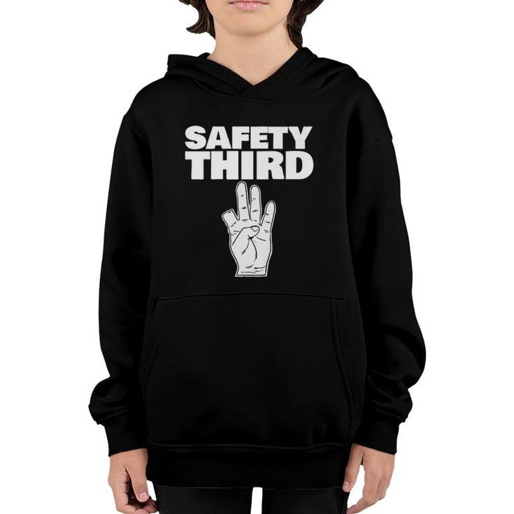 Safety Third Funny Missing Finger Safety Third  Youth Hoodie