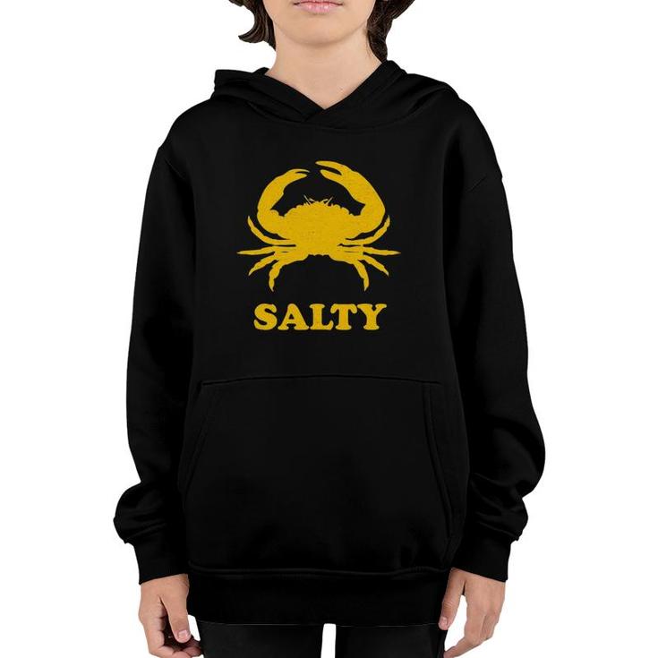 Salty Crab Vintage Surfing Crab Lover Gift Youth Hoodie