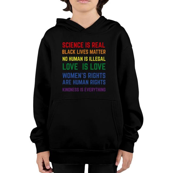 Science Is Real Lgbt Gay Pride Lgbtq Human Pride Youth Hoodie