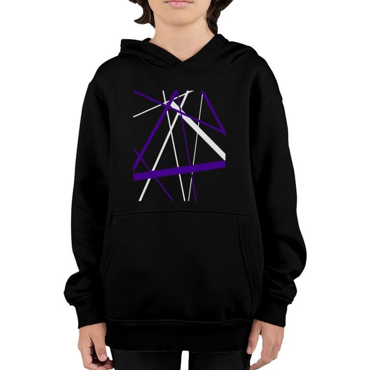 Seamless Abstract White And Lilac Strips Pattern Youth Hoodie