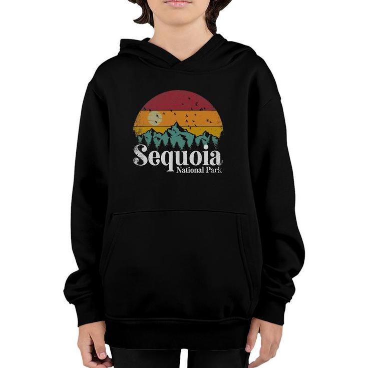 Sequoia National Park Retro Style Hiking Vintage Camping Youth Hoodie