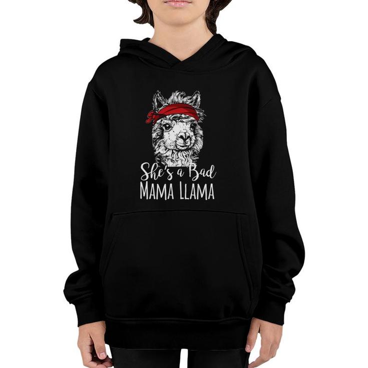 She Is A Bad Mama Llama Bandana Gag Graphic Tee  Gift Youth Hoodie