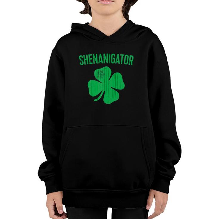 Shenanigator Saint Patrick's Day Green Shamrock Youth Hoodie