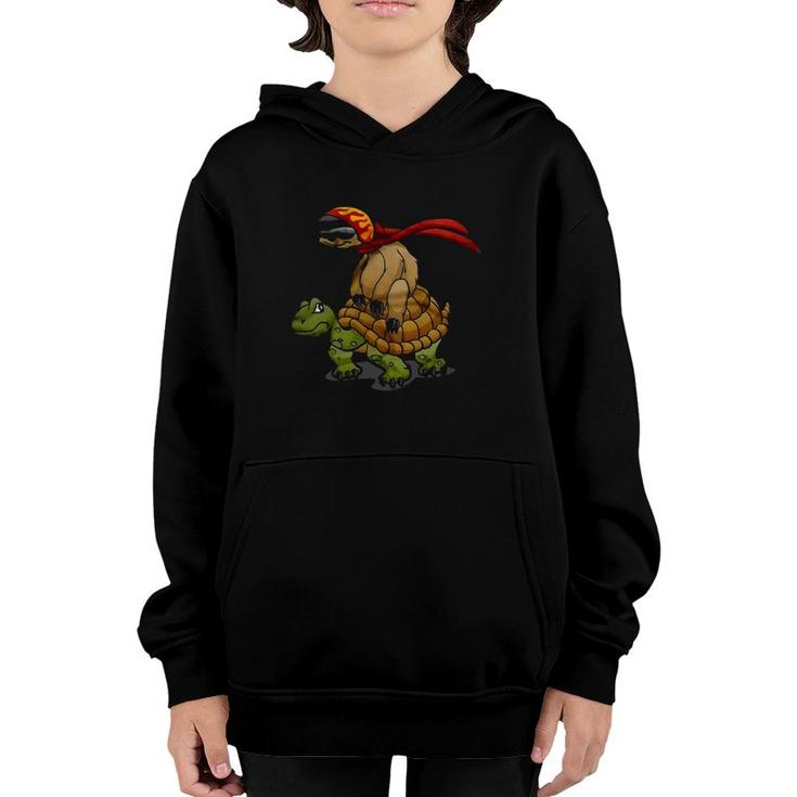 Sloth Riding Turtle Funny Sloth Lover Youth Hoodie