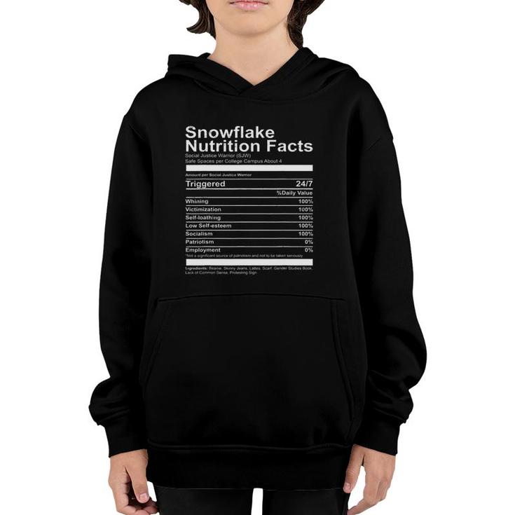 Snowflake Nutrition Facts Funny Socialist Capitalism Funny Youth Hoodie