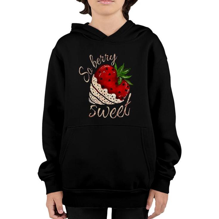 So Berry Sweet Strawberry Valentines Day Youth Hoodie