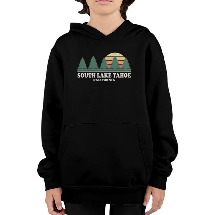 South Lake Tahoe Ca Vintage Throwback Tee Retro 70S Design Youth Hoodie