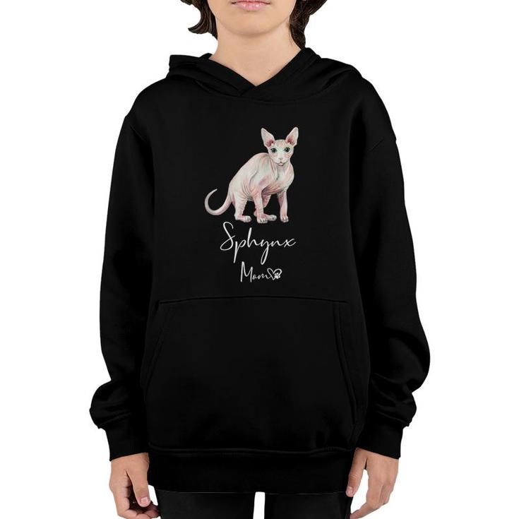 Sphynx Mom Cute Cat Mother Hairless Cats Kitten Girl Gift Zip Youth Hoodie