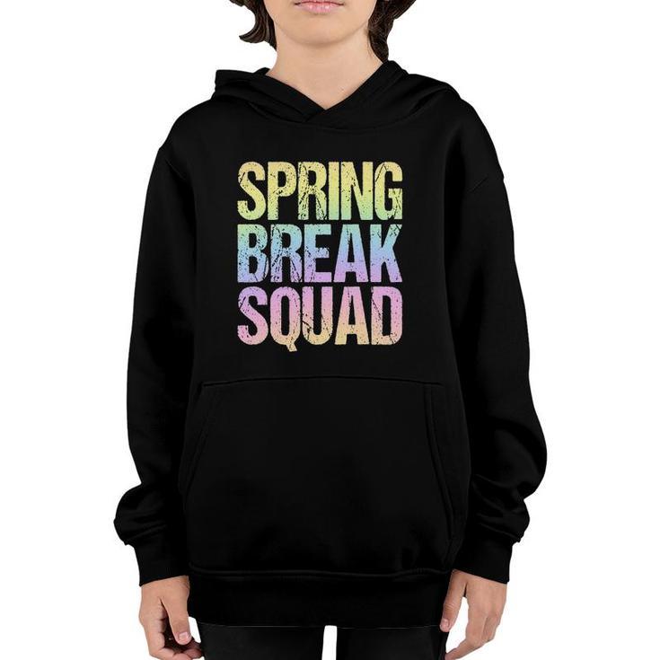 Spring Break Squad Pastel Rainbow Vintage Graphic Youth Hoodie