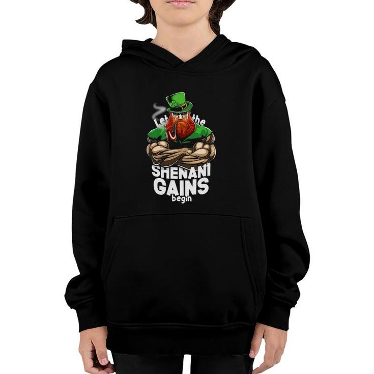 St Patrick's Day Jacked Leprechaun Time To Make Gains Youth Hoodie