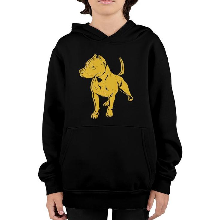 Standing Pitbull Dog Strong And Fierce Watchdog Premium Youth Hoodie