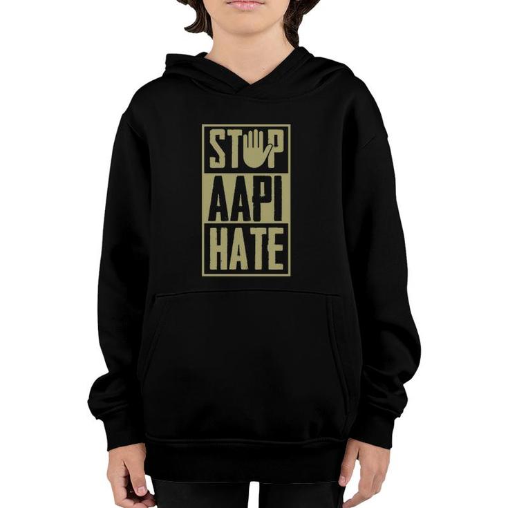 Stop Aapi Hate Stop Hand Sign Asian American Pride Love Youth Hoodie