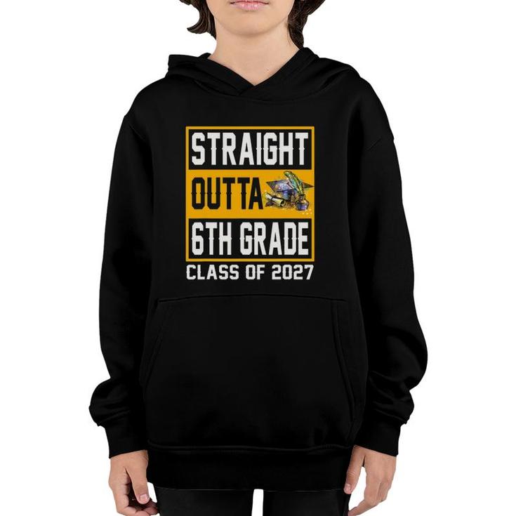 Straight Outta 6Th Grade Class Of 2027 Graduation Youth Hoodie