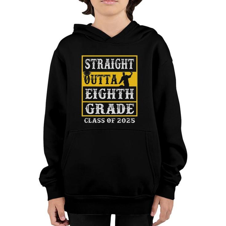 Straight Outta 8Th Grade Class Of 2025 Graduation Gifts 2025 Youth Hoodie
