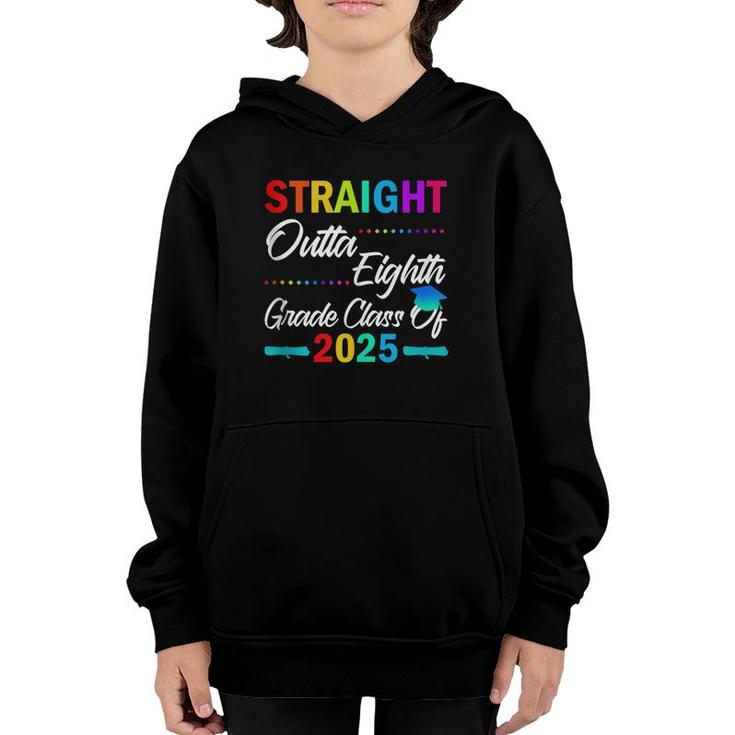 Straight Outta 8Th Grade Class Of 2025 Graduation  Youth Hoodie